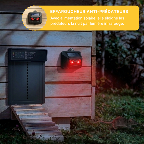 Effaroucheur lumineux solaire anti-prédateurs