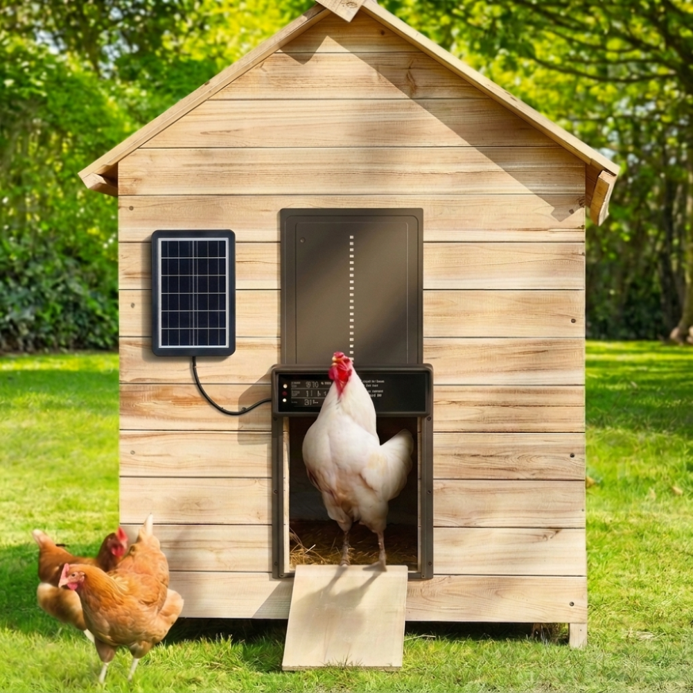 Solarbetriebene automatische Hühnerstalltür – Hateik Ultra